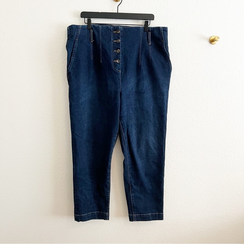 Boden Blue Ankle Cropped Jeans High-Waisted 16/18